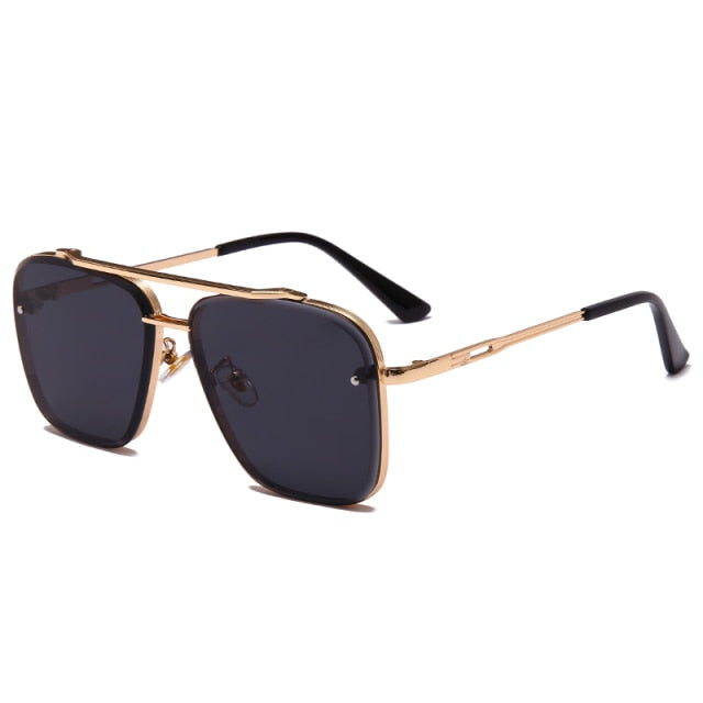 Funky Black Gold Square UV400 Sunglasses 