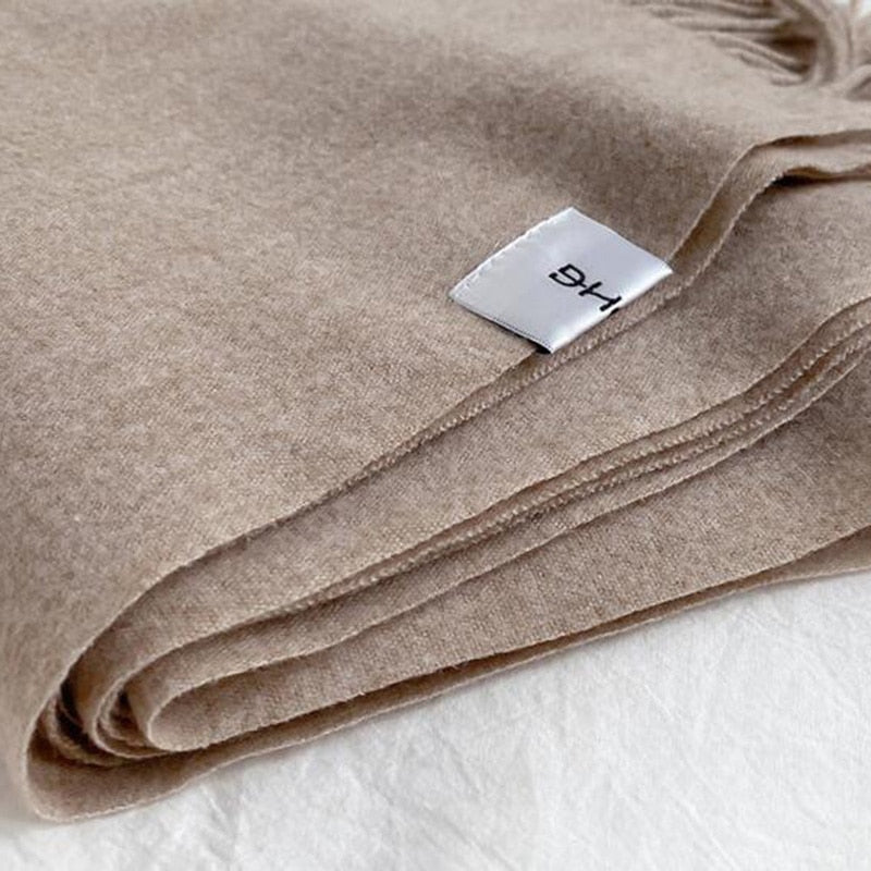 Women Warm Thick Cashmere Solid Color Scarf Multi-function Pashmina Sh –  Inclusive Accessory