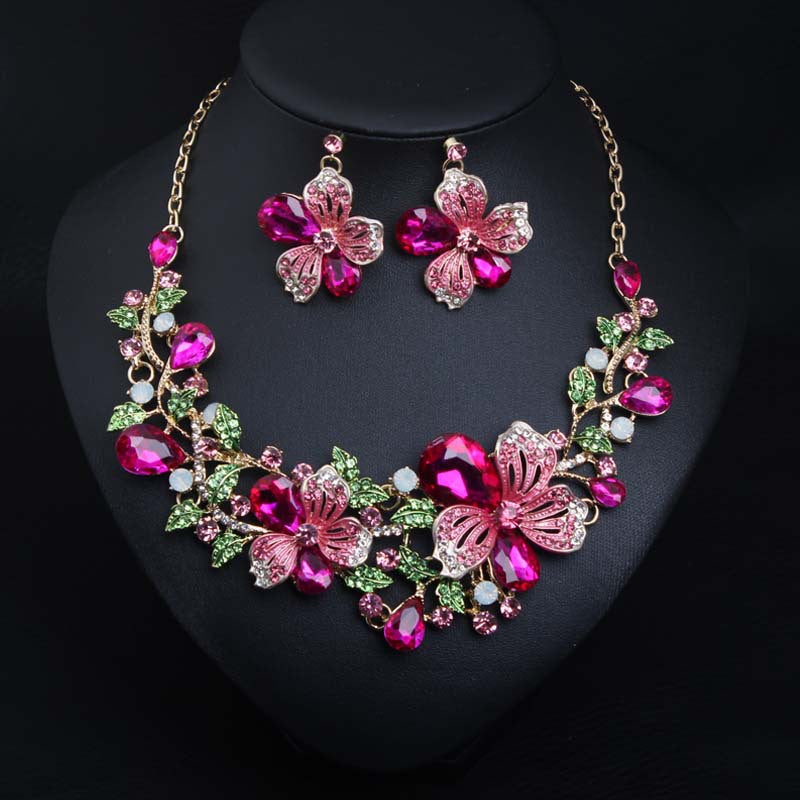 Women's Suite Crystal Gem Jewelry Dress Bridal Necklaces