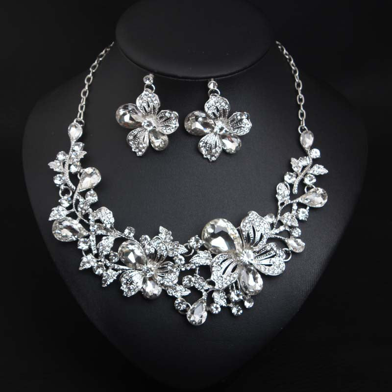 Women's Suite Crystal Gem Jewelry Dress Bridal Necklaces