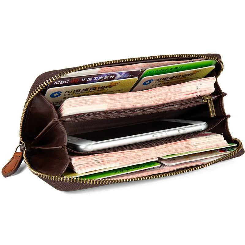 Womens Embossed Distressed Large-Capacity Vintage Wallet