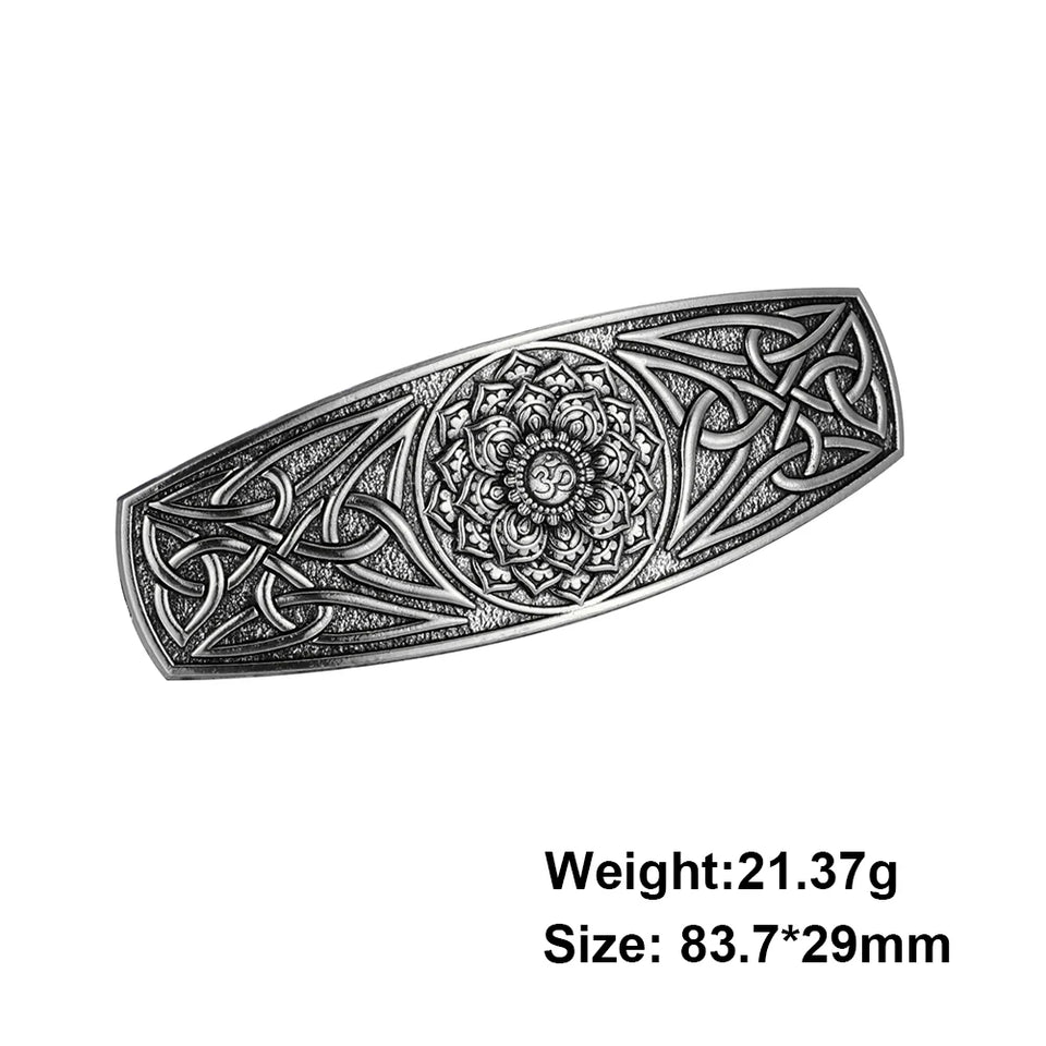 Vintage Celtic Tree of Life Hair Clips - Wicca Flower Barrettes for Women