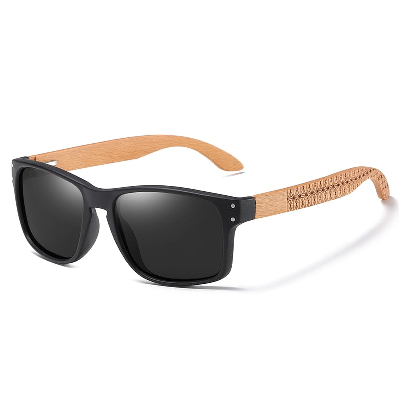 EZREAL Men's Polarized Beech Wood Handmade Sunglasses