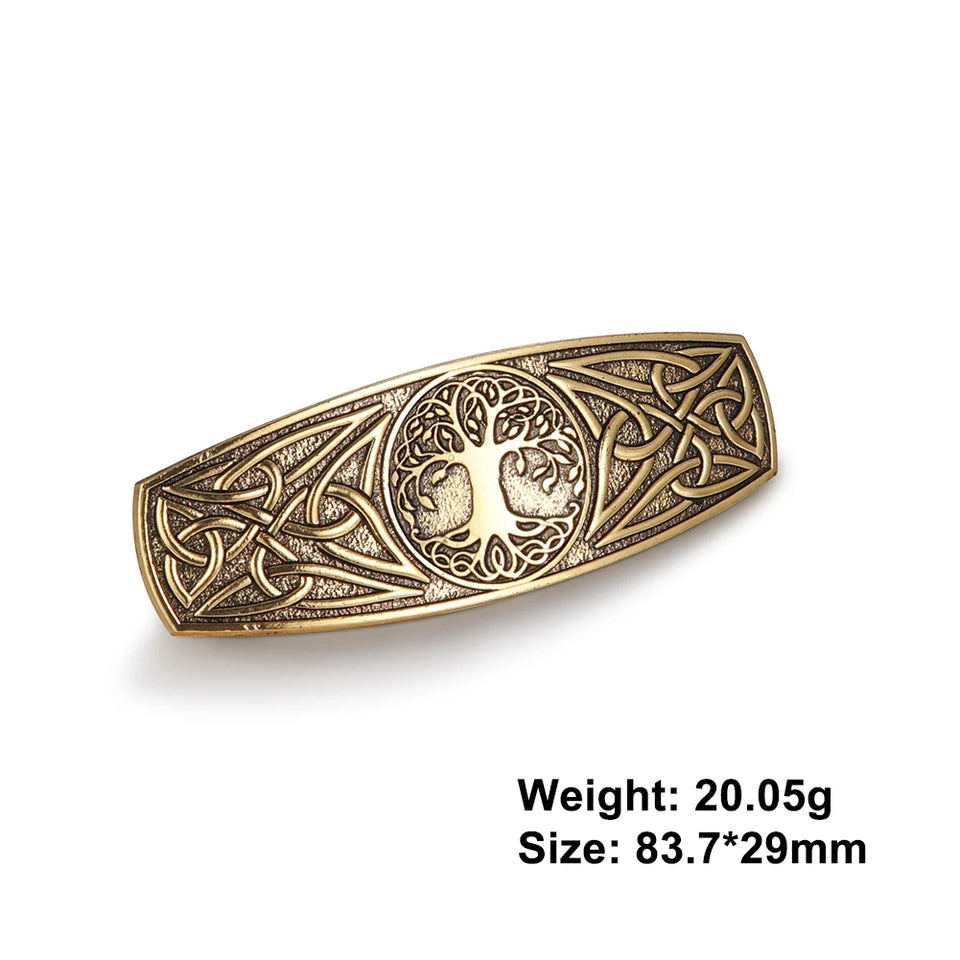 Vintage Celtic Tree of Life Hair Clips - Wicca Flower Barrettes for Women