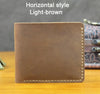 Vintage Crazy Horse Leather Wallet - Handmade Men's Bifold with Money Clip