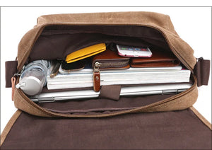 High Quality Canvas Shoulder Bag - Designer Unisex Messenger Bag with Large Capacity