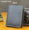 Vintage Crazy Horse Leather Wallet - Handmade Men's Bifold with Money Clip