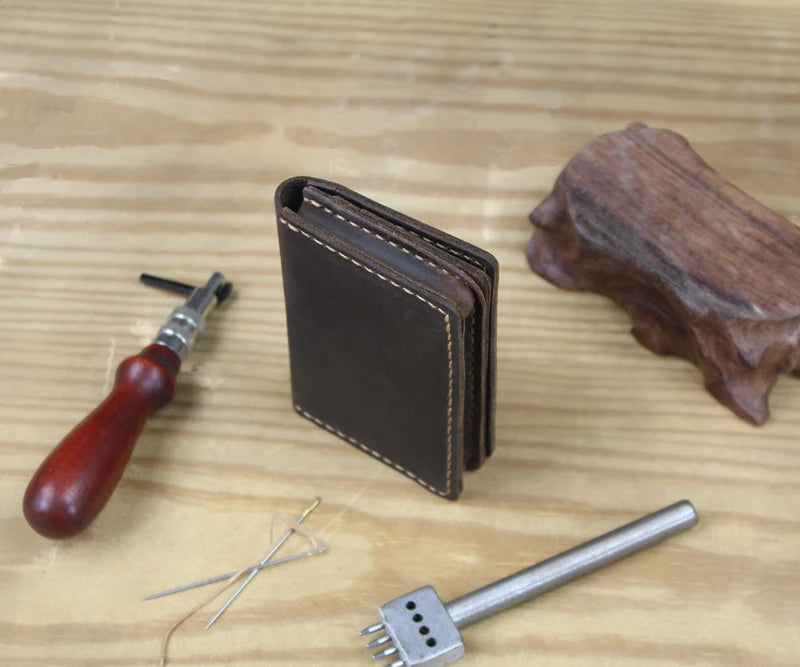 Business Card Holder - Genuine Leather Credit Card Wallet & ID Organizer