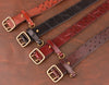 Men's Genuine Leather Double-Pin Copper Buckle Belts