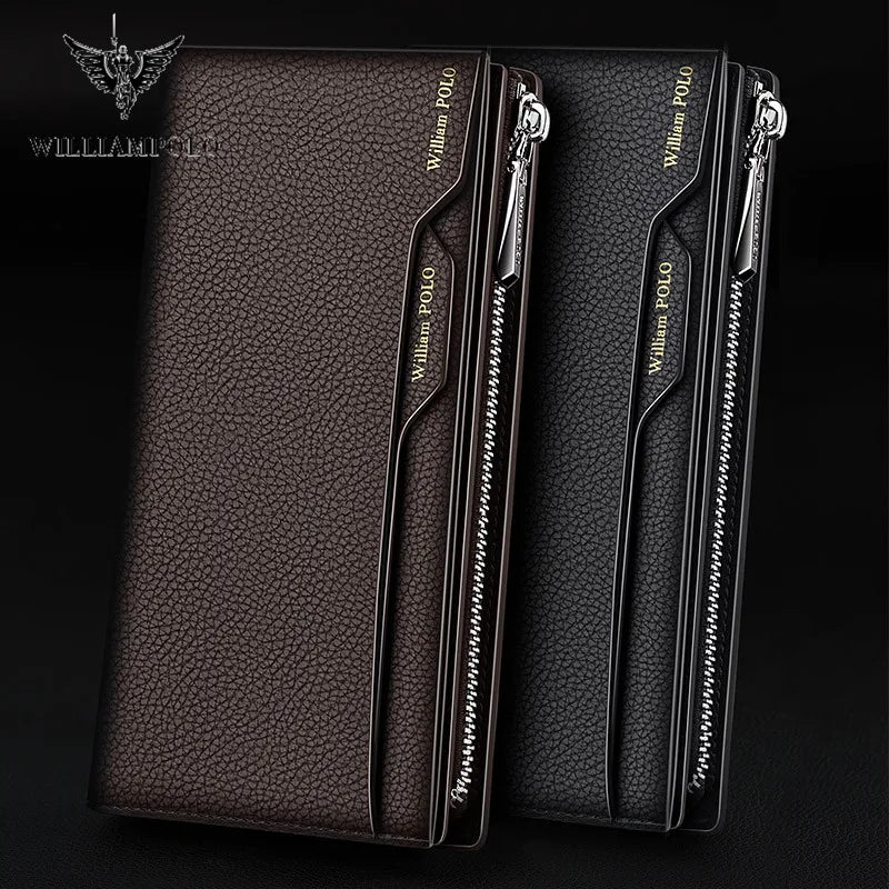 Men's Genuine Leather Zipper Wallets