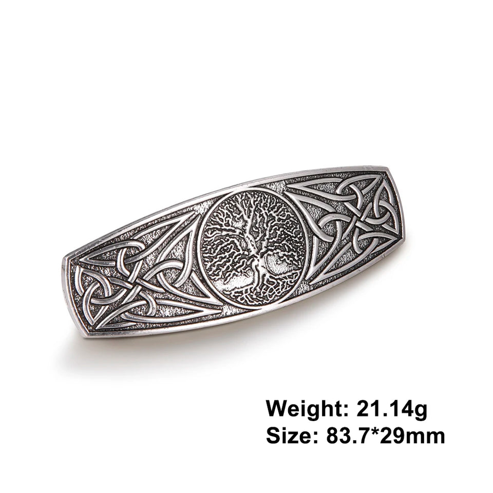 Vintage Celtic Tree of Life Hair Clips - Wicca Flower Barrettes for Women
