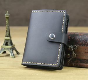 Business Card Holder - Genuine Leather Credit Card Wallet & ID Organizer