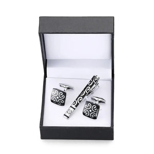 Men's Golden Sax Cufflinks Set - Music Tie Bar & Cufflinks Jewelry