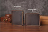 Vintage Crazy Horse Leather Wallet - Handmade Men's Bifold with Money Clip