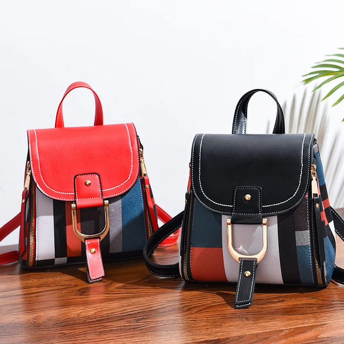 Women's PU Leather Multi-Function Knapsacks