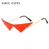 Rimless Cat Eye Sunglasses - Oversized Triangle Design with UV400 Protection