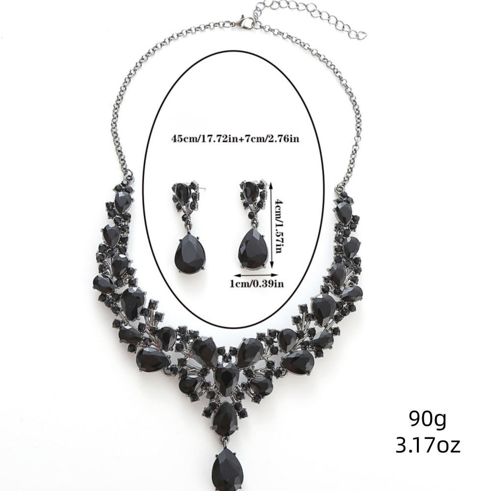 Women's Bridal Rhinestone Suite Luxury Fashion Party Jewelry Set
