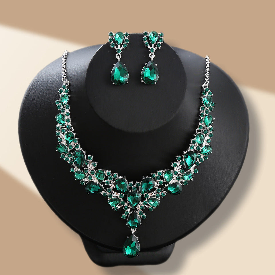 Women's Bridal Rhinestone Suite Luxury Fashion Party Jewelry Set