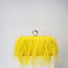 Elegant Ostrich Hair Ring Box – Small Square Bag with Chain Crossbody Shoulder Velvet Evening Clutch Purse, Perfect for Dinner, Casual Outings, Party Events, and Prom Nights
