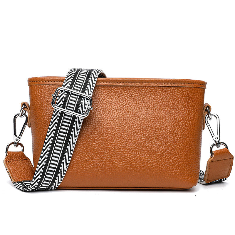 Women's Genuine Leather Wide Strap Cross Body Crossbody Bags
