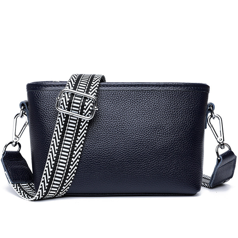 Women's Genuine Leather Wide Strap Cross Body Crossbody Bags