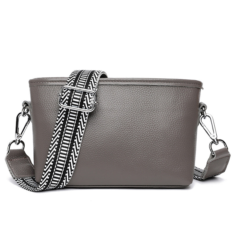 Women's Genuine Leather Wide Strap Cross Body Crossbody Bags