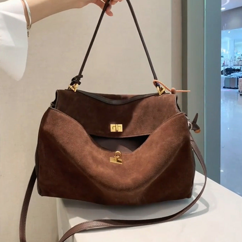 Women's Genuine Leather High-grade Underarm Commuter Kelly Crossbody Bags