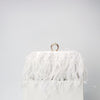 Elegant Ostrich Hair Ring Box – Small Square Bag with Chain Crossbody Shoulder Velvet Evening Clutch Purse, Perfect for Dinner, Casual Outings, Party Events, and Prom Nights