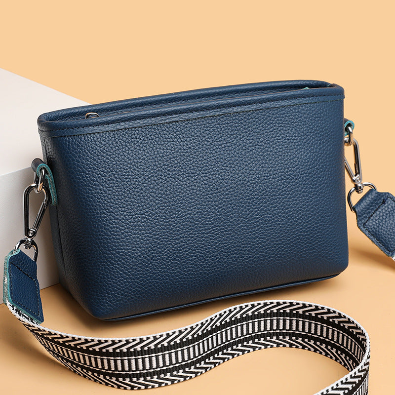 Women's Genuine Leather Wide Strap Cross Body Crossbody Bags