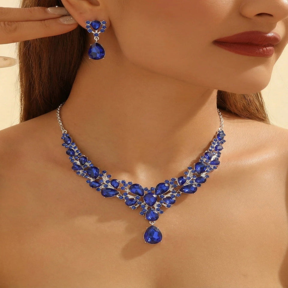 Women's Bridal Rhinestone Suite Luxury Fashion Party Jewelry Set