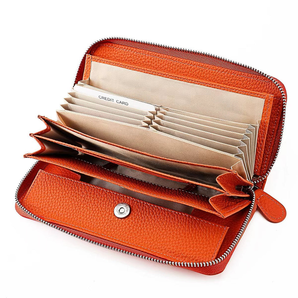 Women's Genuine Leather High-grade Large Capacity Long Ladies Wallets