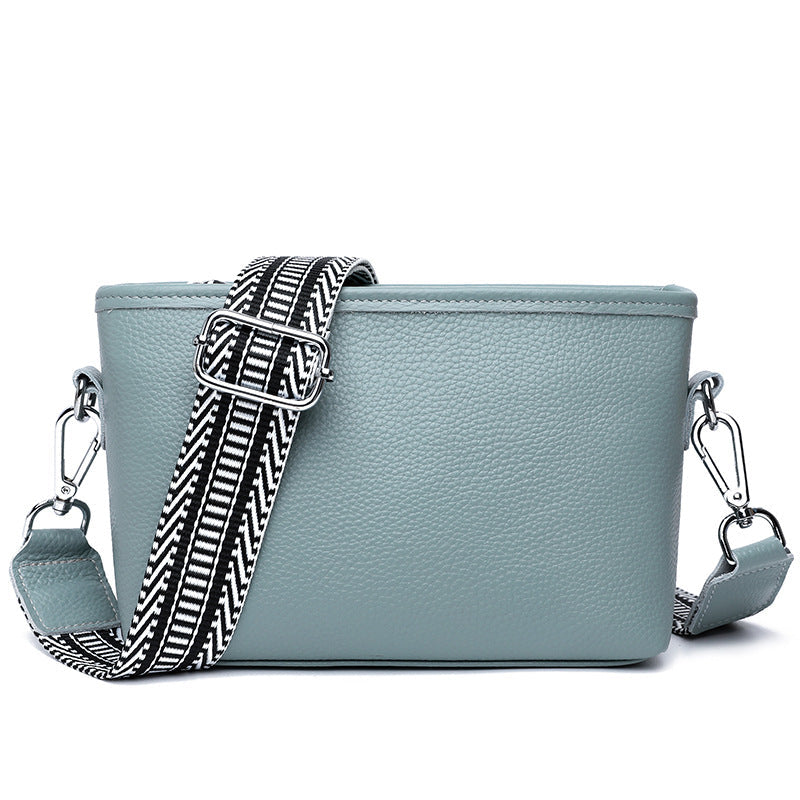 Women's Genuine Leather Wide Strap Cross Body Crossbody Bags