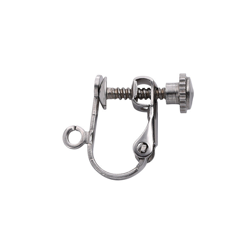 Stainless Steel Flat-head Screw No Pierced Adjustable Elastic Spiral Hair Ear Clip