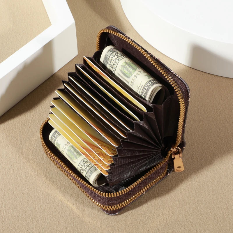 Vintage Faux Leather Women's Wallet - Fashionable Card Holder with Coin Purse