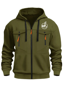 Men's Fitted Snake Print Hoodie - Casual Outdoor Sportswear with Zipper Design