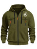 Men's Fitted Snake Print Hoodie - Casual Outdoor Sportswear with Zipper Design