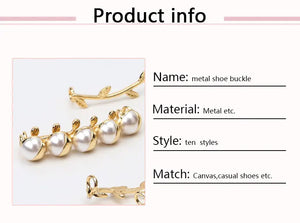 Luxury Pearl Shoe Charm - Vintage Rhinestone Shoelace Buckle Accessory