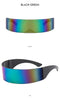 Cyber Punk Rimless Sunglasses - Y2K Futuristic Wrap-Around for Women