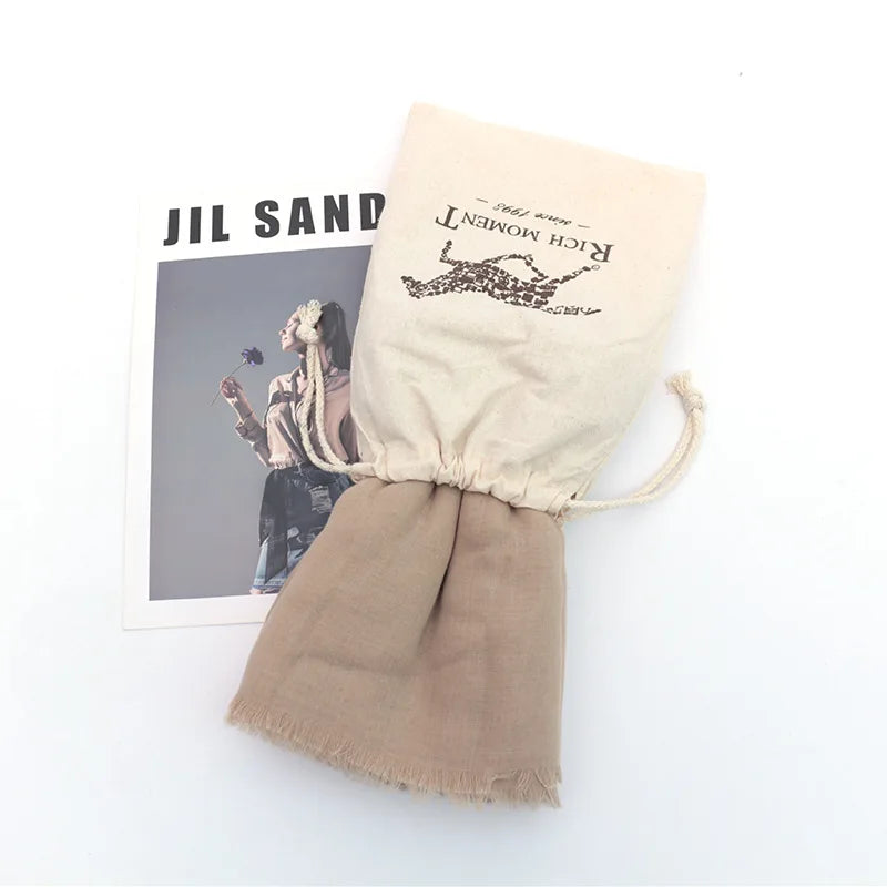 Red Photo Print Beach Scarf - Cotton Linen Sunscreen Shawl for Women's Travel