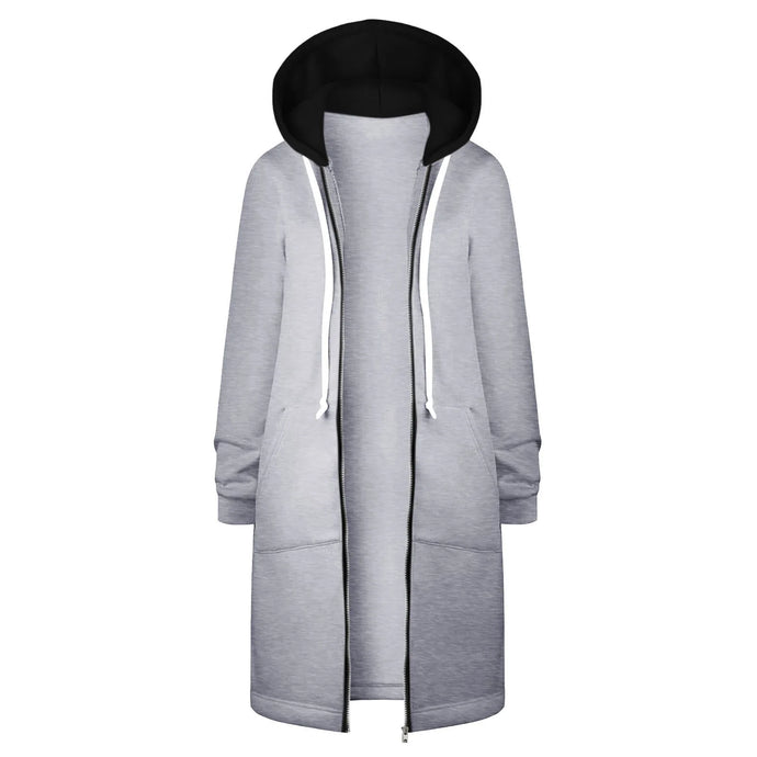 Y2K Long Sleeve Hoodie for Women - Versatile Color Block Zip Sweatshirt