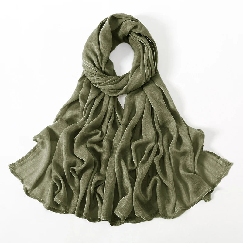 Premium Cotton Rayon Modal Hijab - Large 190x85cm Islamic Headscarf for Women