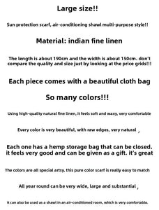 Red Photo Print Beach Scarf - Cotton Linen Sunscreen Shawl for Women's Travel