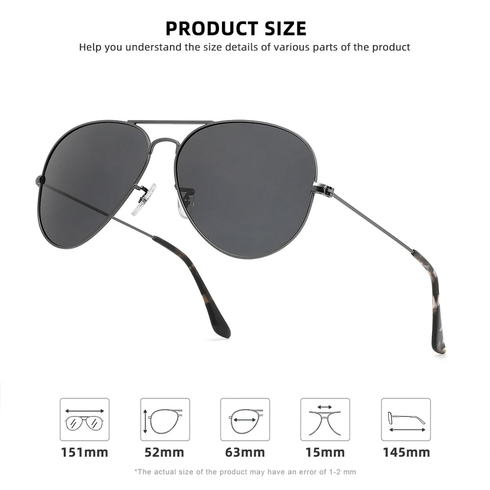 Oversized Aviator Sunglasses - Polarized Retro Design for Men & Women