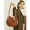 Large Capacity Bucket Bag for Women - Soft Leather Crossbody with Saddle Style