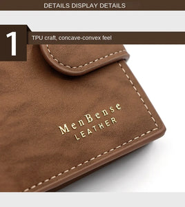 Secure Men's Wallet - PU Leather Card Holder with Hasp & Multiple Compartments