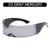 Cyber Punk Rimless Sunglasses - Y2K Futuristic Wrap-Around for Women