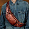 Vegetable Tanned Cowhide Waist Bag - Multi-Functional Vintage Leather