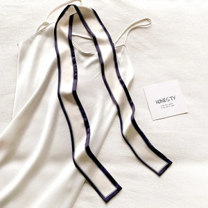 Satin Ribbon Neckerchief for Women - 6x115cm Long Silk-Style