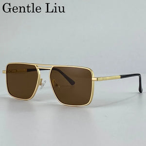 Steampunk Driving Sunglasses - Oversized Square Punk Design with UV400 Protection