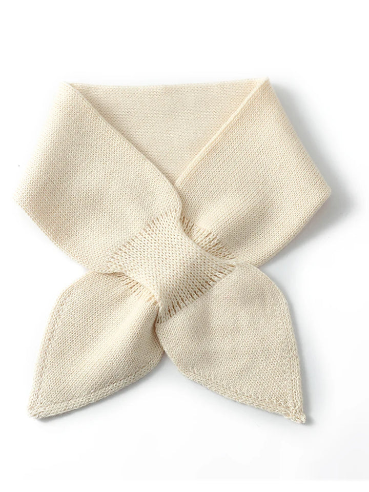 Wool Knit Neck Warmer for Women - Bow Tie Style Winter Scarf with Loop Design
